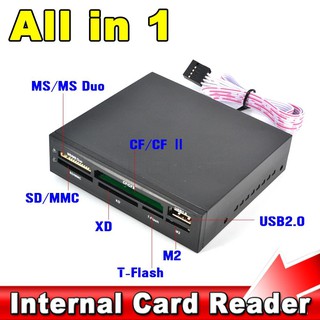 All In 1 Internal Card Reader USB 2.0 3.5" Floopy Bay Front Panel Card Reader USB Flash Memory Card Reader