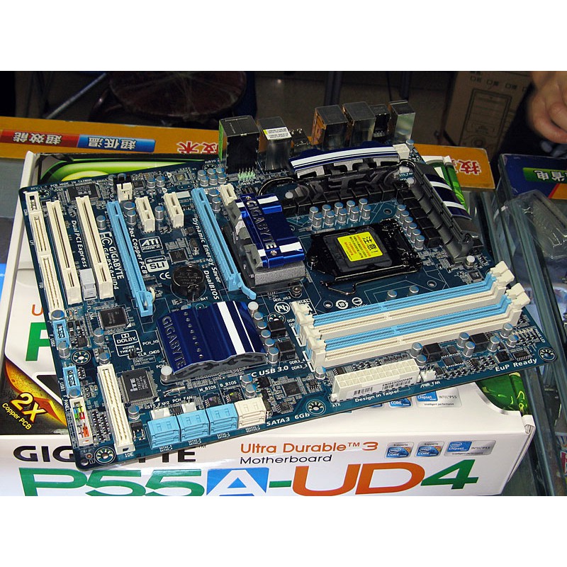 Original Gigabyte GA-P55A-UD4 เมนบอร์ด LGA 1156 เมนบอร์ดเดสก์ท็อป P55 ...