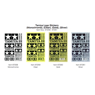 TAMIYA 67258 - 67261 Logo Stickers (Monochrome), (Clear), (Gold), (Silver)