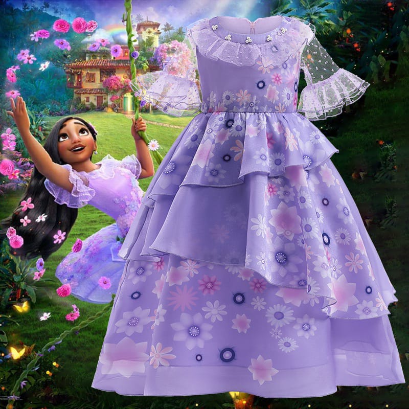 ENCANTO ISABELLA MADRIGAL PRINCESS COSTUME DRESS 3-8 ปี