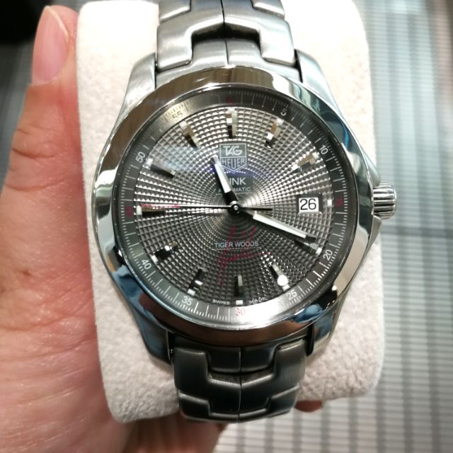 Tag Heuer Link Automatic Tiger Woods Limited Edition Stainless Steel Dial Gray Silver Sapphire Crystal 200M Size 38mm