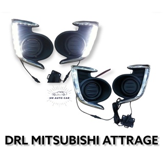 เดไลท์ attrage 2013 DRL ไฟเดไลท์  Mitsubishi Attrage  ฝาครอบตัดหมอก มีไฟเดไลท์ แอตทาจ 2013 2014 2015 2016 ไฟเดไลท์  led