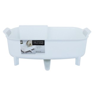 ชั้นคว่ำจานพลาสติกมีระบายน้ำ HOME LIVING 5596 สีขาว DISH DRAINER STAND PLASTIC HOME LIVING 5596 WHITE