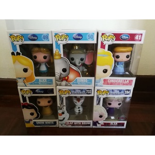 funko disney โมเดลดิสนีย์ snow white , alice, dumbo, cinderella, elsa , olaf บางกล่องอาจมีตำหนิจากการขนส่ง มือหนึ่ง