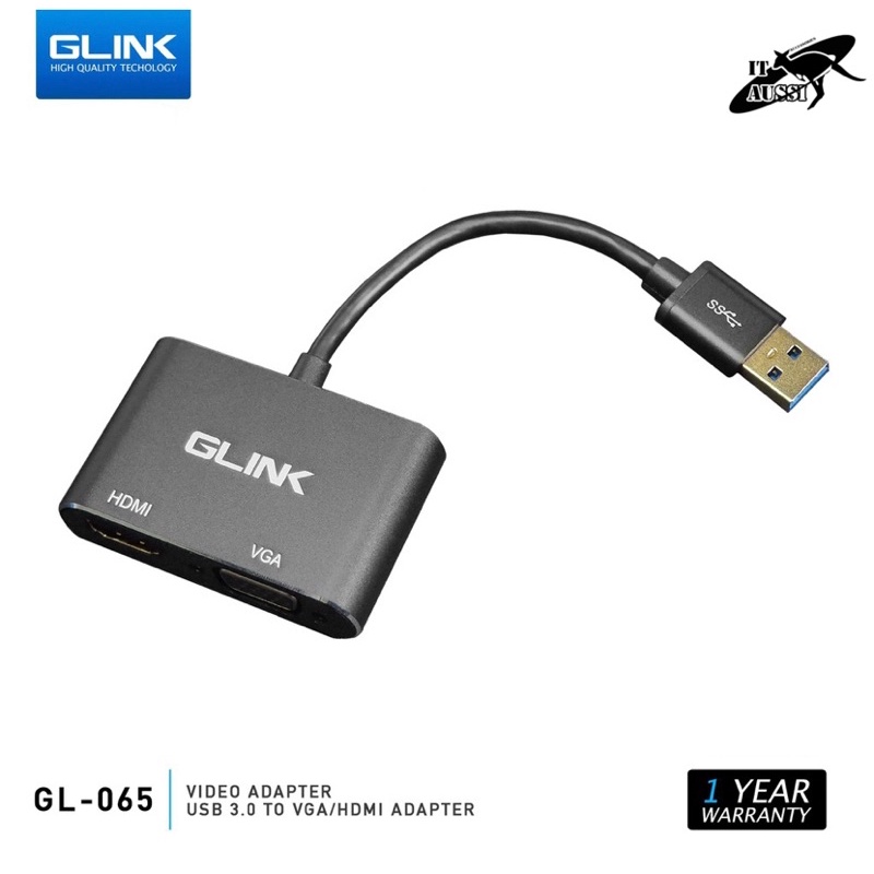 GLINK GL-065/ONTEN OTN-5201B อุปกรณ์แปลงสัญญาณภาพ การ์ดจอในตัว ต่อพร้อมสองจอได้ Video Adapter USB 3.