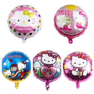 ลูกโป่งฟอยล์ฮีเลียมรูปการ์ตูน Hello Kitty ขนาด 18 นิ้วสําหรับตกแต่งปาร์ตี้วันเกิด