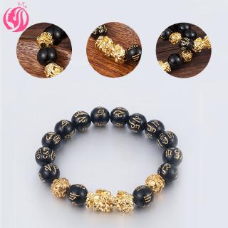 สร้อยข้อมือประดับลูกปัดสีดำแฟชั่น Unisex