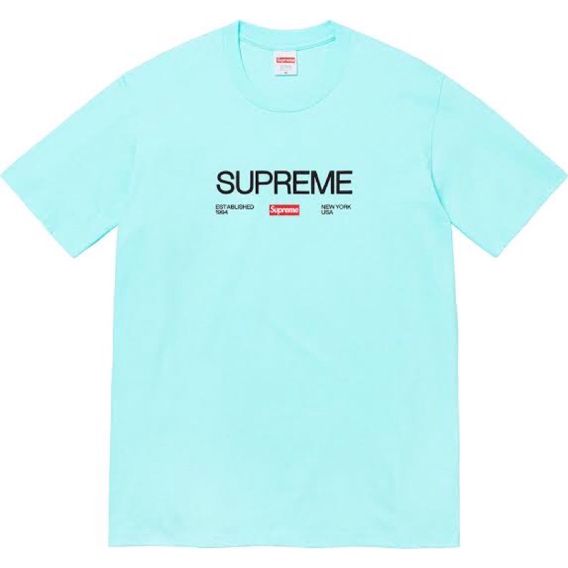 tshirtเสื้อยืดคอกลมฤดูร้อนใหม่พร้อมส่ง ของแท้ Supreme Est 1994 Tee TurquoiseSto4XL