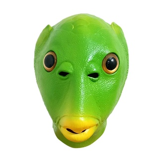 ⭐SH-PFF⭐Funny Cosplay Costume Unisex Adult Women Men Party Green Fish Head Mask