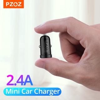 Pzoz Mini USB Car Charger ชาร์จเร็ว 2.4A ชาร์จเร็ว สําหรับ iPhone Huawei xiaomi vivo oppo realme 2.4A ที่ชาร์จโทรศัพท์มือถือ