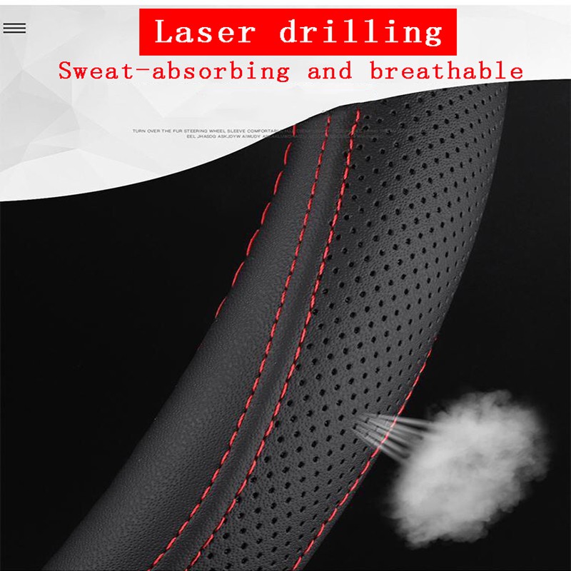 ISUZU อีซูซุระบายอากาศได้ไม่ลื่นหนังหุ้มพวงมาลัยรถยนต์อุปกรณ์รถยนต์ต์