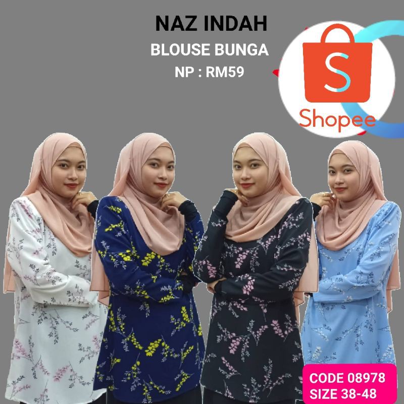 BLOUSE BUNGA VIRAL Femina Collection โดย Naz Indah Kod:08978