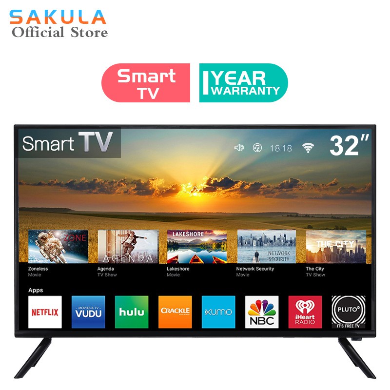 สมาร์ททีวี 32 นิ้ว Sakula ทีวี 40 นิ้ว LED smart TV โทรทัศน์ ไม่ต้องใช้กล่องทีวี Youtube/Netflix/wifi