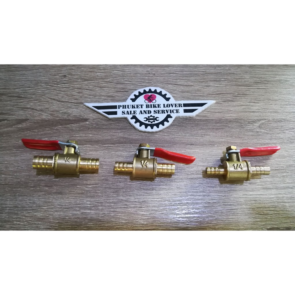 #ทองเหลือง Ball Valve ทองเหลือง สำหรับสายลม สายแก๊ส มี 3 ขนาด 6mm/8mm/10mm เลือกตัวเลือกสินค้า Hose Barb Inline Brass – โปรปัง