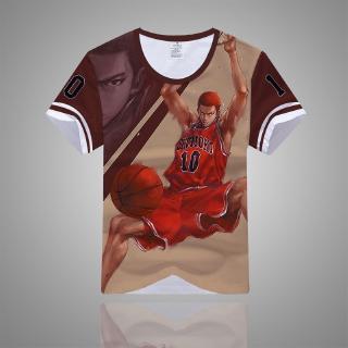 Anime SLAM DUNK Hanamichi Sakuragi Rukawa Kaede Summer Short Sleeve T-shirt