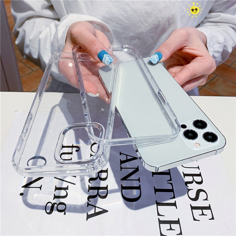 2 In 1 Shockproof Bumper Transparent Phone Case For Samsung Galaxy S22 Ultra S21 FE S20 Plus S10 Note 9 20 10 Lite A81 Soft Silicone Clear TPU Back Cover