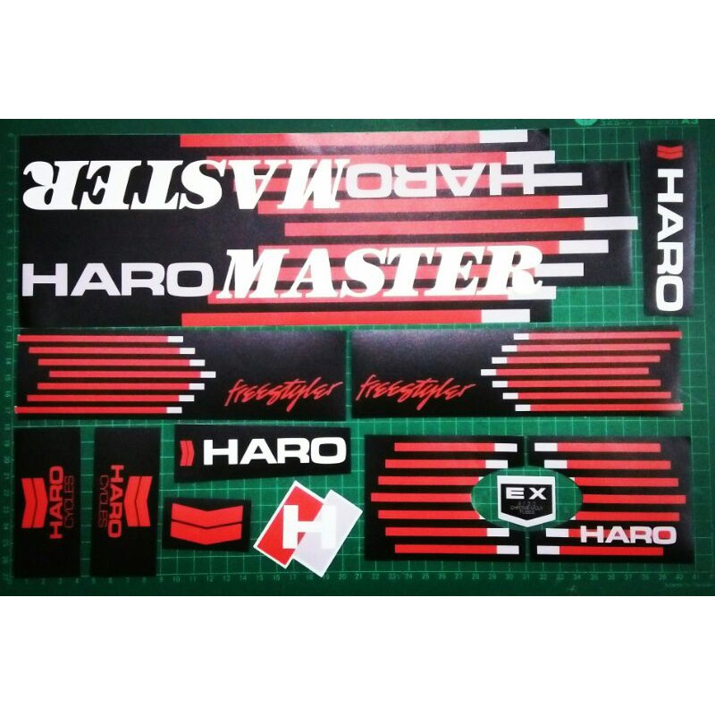 Haro Master Decal Set สีดํา/แดง สําหรับสีดําทั้งหมด FF+Handle