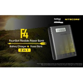 ที่ชาร์จ Nitecore F4 ชาร์จถ่าน IMR, Li-ion เป็น Powerbankได้  (สินค้าไม่รวมถ่านชาร์จ) ของใหม่ของแท้