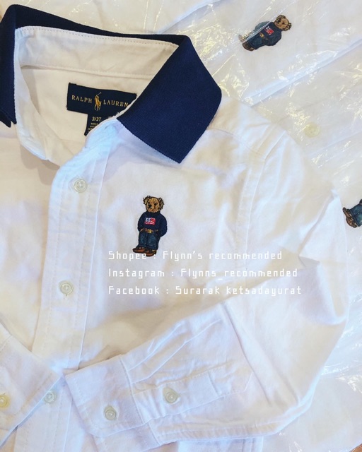 Pre order • 🧸 Ralph Lauren bear Oxford shirt (boy’s size)**สินค้าแท้100
