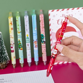 1 ชิ้น ธีมคริสต์มาส กดปากกาเจล 0.5 มม. หมึกสีดํา สร้างสรรค์ การ์ตูน โรงเรียน นักเรียน ของขวัญ เครื่องเขียน สํานักงาน ลายเซ็น ปากกา