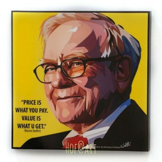 รูปภาพ Warren Buffett วอร์เรน บัฟเฟตต์ ขนาด 20*20 นิ้ว นักลงทุน รูปภาพ​ติดผนัง pop art พร้อม​กรอบ​และ​ที่​แขวน​