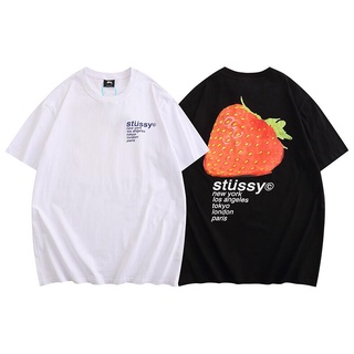 เสื้อยืดผ้าฝ้ายพิมพ์ลายขายดี 【HOT】เสื้อยืดแขนสั้น ผ้าฝ้าย พิมพ์ลาย Stussy แฟชั่นสําหรับผู้ชาย และผู้หญิง