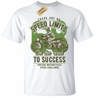 T-shirt  เสื้อยืด พิมพ์ลาย No Speed Limits On The Road To Success สไตล์วินเทจ สําหรับผู้ชายS-5XL