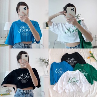 พร้อมส่ง 🌈เสื้อครอปโอเวอร์ไซส์ สไตล์เกาหลี  มินิมอลสุดๆ🍑