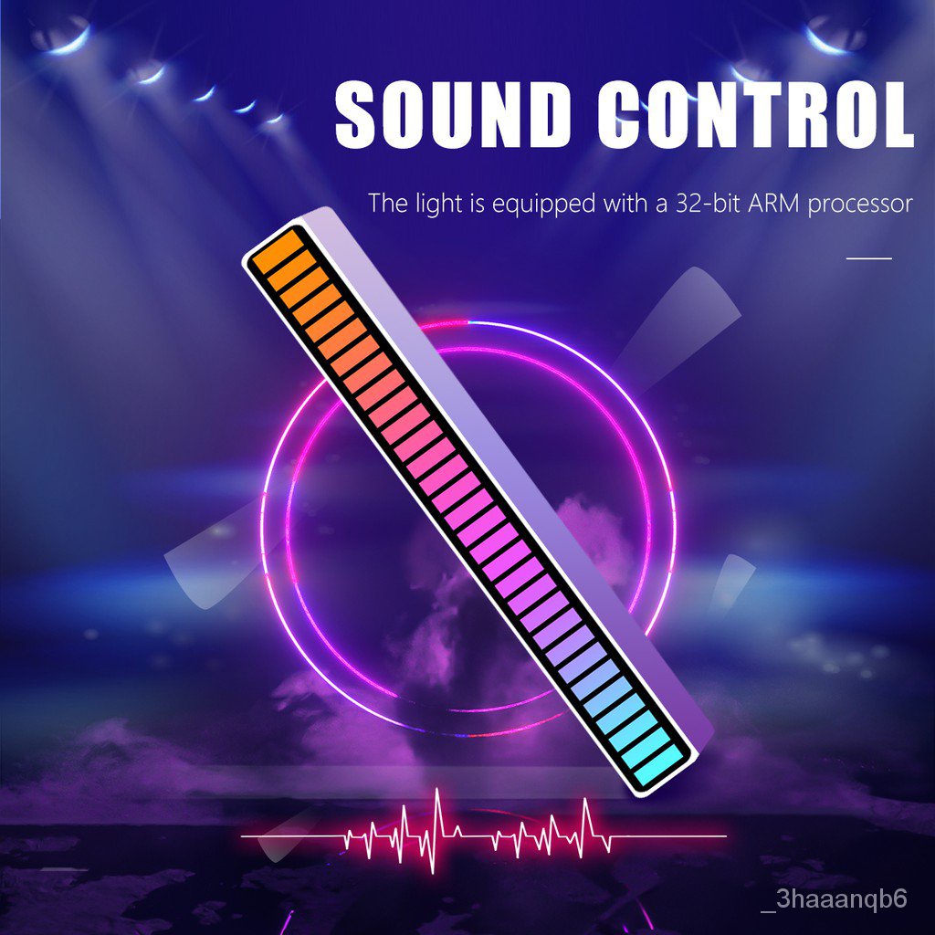 3D RGB Voice Control Rhythm Light, Sound Control Ambient Light With 32 ...