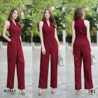 Jumpsuit จั้มสูทแขนกุด ขายาว สวยเก๋