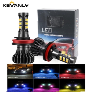 ไฟตัดหมอกไฟหน้ารถยนต์ Drl H11 H8 H3 H7 H 1 Hb4 9005 9006 H27 880 881 Strobe 18 Smd 3030 2 ชิ้น