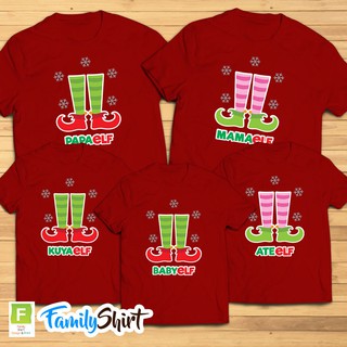 เสื้อยืดผ้าฝ้าย เสื้อยืดคริสต์มาสtshirt- family shirt (SOLD BY PIECE) - Family Christmas Elf Shirt- High Quality CVC Cot