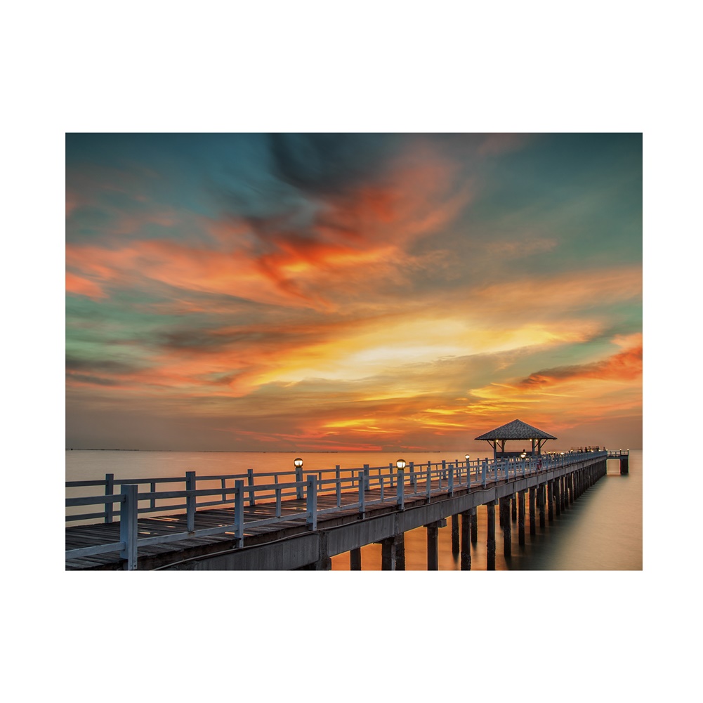ผ้าฉากหลัง พิมพ์ลายทะเล พระอาทิตย์ตก ชายหาด สําหรับถ่ายภาพ