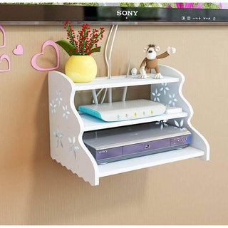 ชั้นแขวนผนังวางเครื่องเล่น+Wireless Router ขนาดใหญ่ สีขาว V3