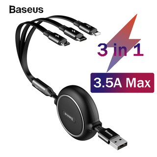 Baseus สายชาร์จ 3 In 1 ชนิด Usb Type C สำหรับ Iphone Samsung Huawei