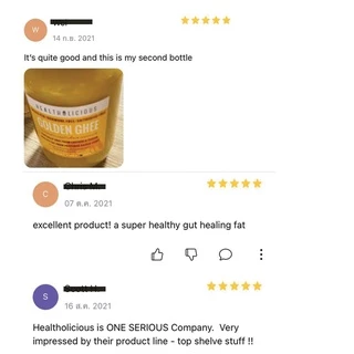 Grass-Fed Golden Ghee กี made from New Zealand Butter (no AMF / no Indian import). Best deal from HEALTHOLICIOUS 600g