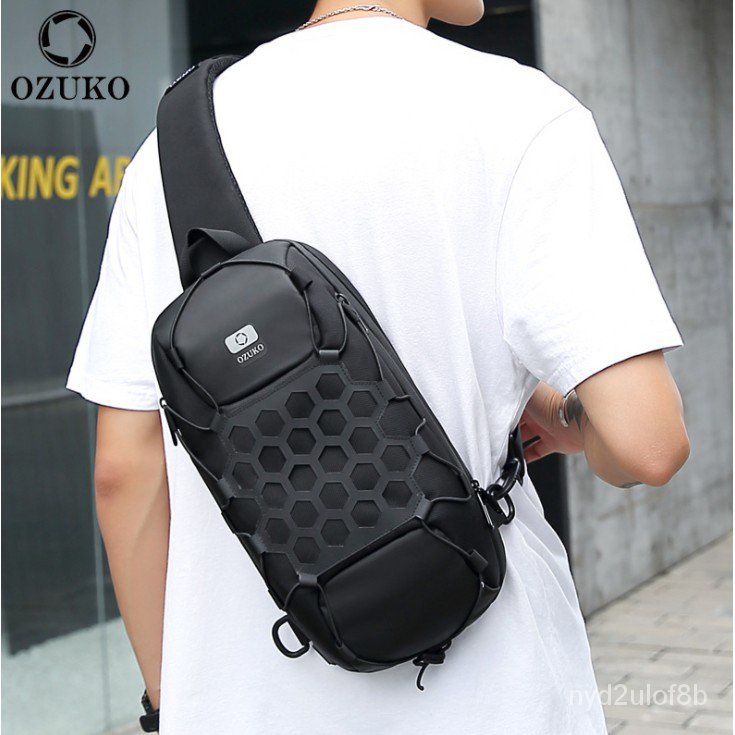 OZUKO Multifunction Men Shoulder Bag Antitheft Chest Bags for Men