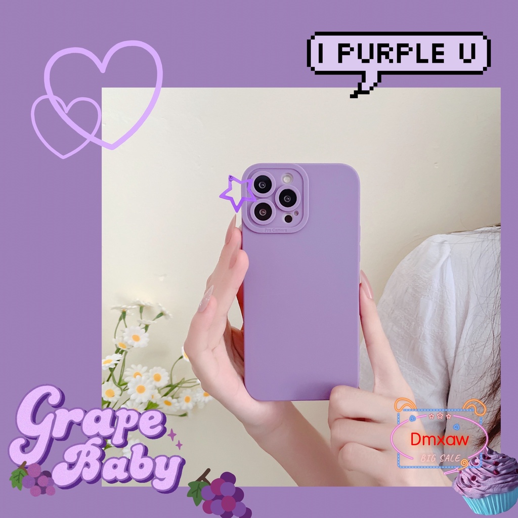 เคสโทรศัพท์มือถือ ซิลิโคนนิ่ม ผิวด้าน กันกระแทก สีม่วง เรียบง่าย สําหรับ iPhone 14 Pro Max 14 Plus 13 12 11 Pro Max 12 13 Mini X XR XS Max 8 7 6 6s Plus SE 2020
