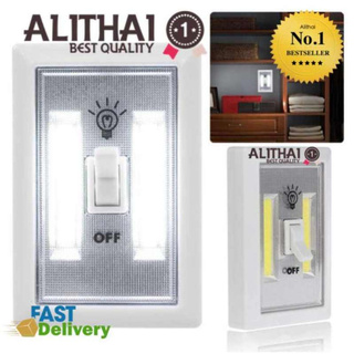 Alithai ไฟติดผนัง พร้อมสวิตเปิด/ปิด ไม่ต้องเดินสาย ติดทางเดิน ตู้เสื้อผ้า ฯ 200 Lumens LED Wireless Light Switch