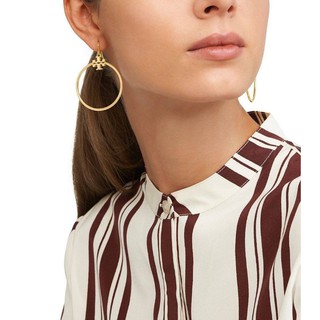 ต่างหู Tory Burch STACKED T LOGO HOOP EARRING สีทอง น้ารัก ของแท้100%