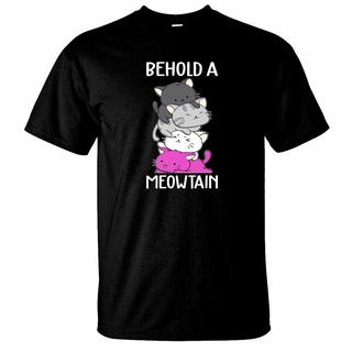 [S-5XL] เสื้อยืด พิมพ์ลาย Behold A Meowtain Funny Cat ของขวัญแปลกใหม่