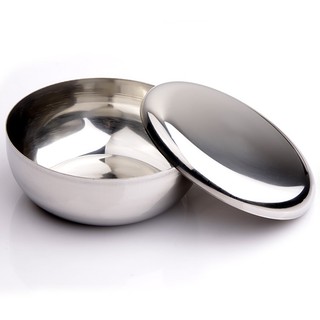 ถ้วยใส่ข้าวสไตล์เกาหลีพร้อมฝาปิด สแตนเลส (Stainless Steel Korean Rice Bowl with Cover)