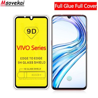 9D สีดำ Vivo Y3S Y11S Y17S Y19 Y51 Y73S Y20i Y20 Y55 Y65 Y66 Y67 Y69 Y70 Y71 Y79 V7 Y83 Y90 X21 2020 Max Plus ฟิล์มกระจกนิรภัยเต็มจอโค้ง กระจกทั้งแผ่น