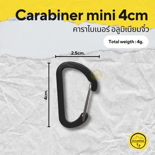 A061 คาราไบเนอร์ อลูมิเนียมจิ๋ว ขนาด 4 cm. ตัว D คาราบิเนอร์จิ๋ว ขนาดเล็ก #carabiner #คาราบิเนอร์