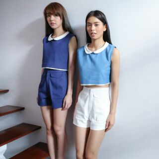 SET POPPY Collar Crop Top + DOROTHY shorts