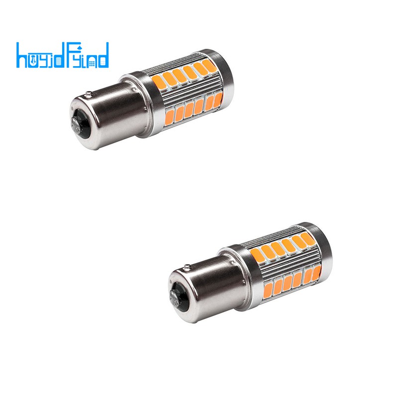 ไฟเลี้ยว LED 1156PY BAU15S PY21W 33SMD สีเหลืองอำพัน สำหรับรถยนต์