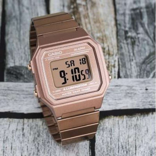 Win Watch Shop นาฬิกา Casio รุ่น B650WC5Aสายแสตนเลส สีพิงค์โกลด์ ใส่ได้ทั้งชายและหญิงเต็ม