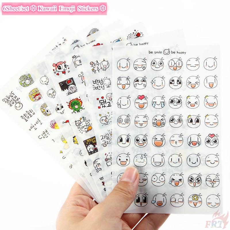 ❉ Kawaii Emoji สติ๊กเกอร์❉6Sheet/set DIY Diary Scrapbooking Decals สติ๊กเกอร์