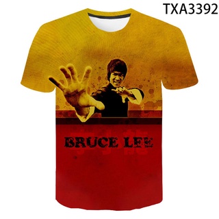 ใหม่ เสื้อยืดลําลอง แขนสั้น พิมพ์ลาย Bruce Lee 3 มิติ แนวสตรีท แฟชั่นสําหรับผู้ชาย และผู้หญิง 2021