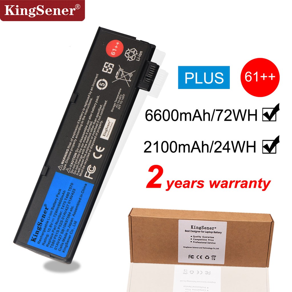 ❤❤KingSener 10.8V 6600mAh New Laptop Battery for Lenovo ThinkPad T470 T480 T570 T580 P51S P52S 01AV4